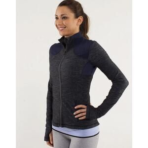 Lululemon Forme Jacket Reversible Slub Luon Material Denim Inkwell - Size - 8